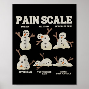 Poster Boneco de neve da escala de dor Enfermeira engraça