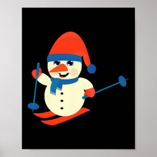 Poster Boneco de Neve de Esqui