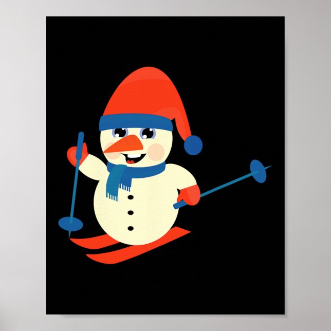Poster Boneco de Neve de Esqui (Frente)