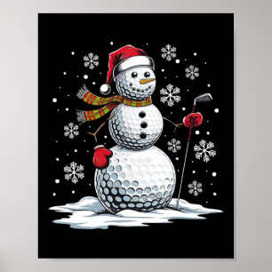 Poster Boneco de Neve de Golfe Jogador de Golfe Chapéu de