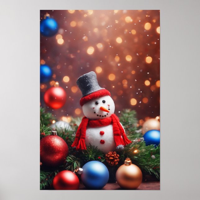 Poster Boneco de Neve de Natal (Frente)