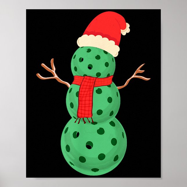 Poster Boneco de neve de pickleball - natal engraçado de  (Frente)