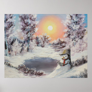 Pôster Boneco de neve em linha
