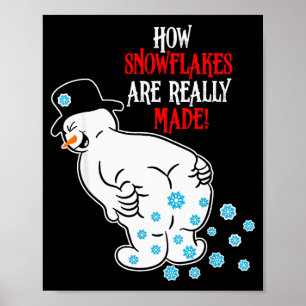 Poster Boneco de Neve Engraçado Como os Flocos de Neve Sã