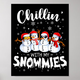 Poster Boneco de Neve Engraçado Natal Relaxando Com Meus
