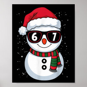 Poster Boneco de Neve Engraçado Seis Sete Natal 67 Meme G