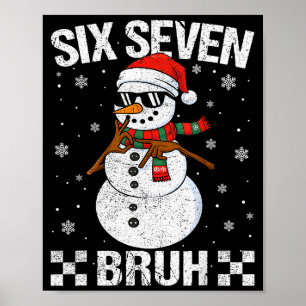 Poster Boneco de Neve Papai Noel Dabbing 6 7 Meme Natal S