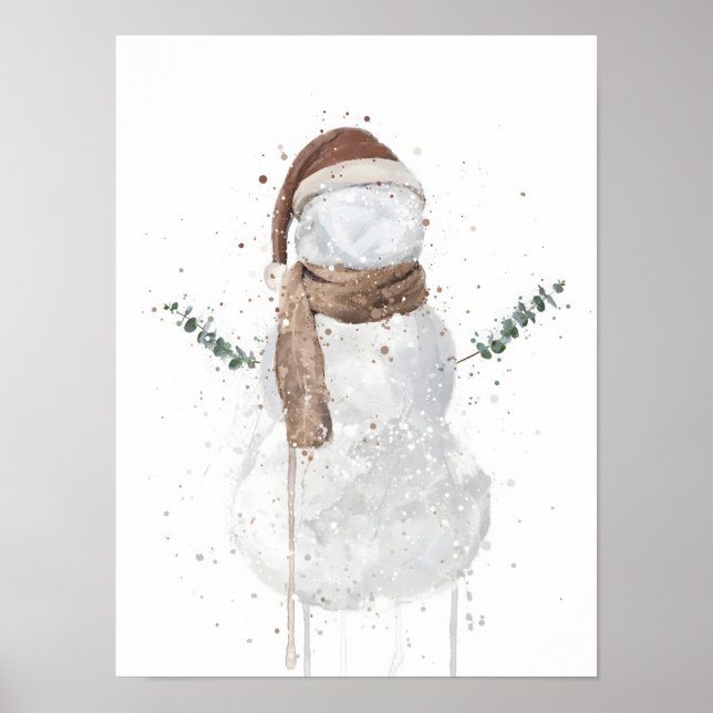 Poster Boneco de Neve Presente de Natal (Frente)
