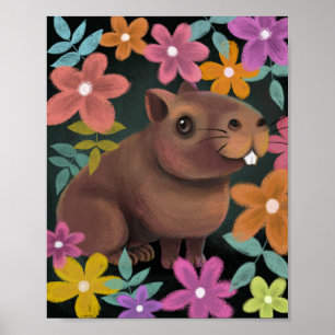 Poster Bonita Capybara Impressão.