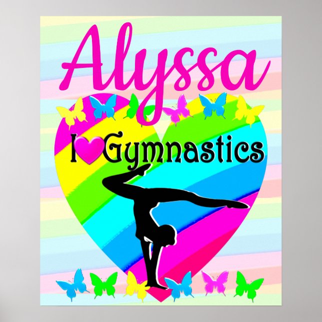 POSTER BONITA E COLORIDA EU AMO GINÁSTICA (Frente)