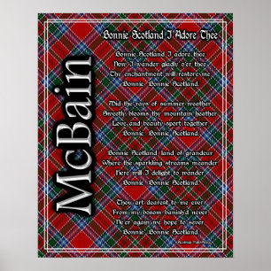 Pôster Bonita Escócia Eu Te Adoro Clan McBain Tartan