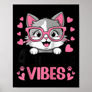 Poster Bonita Gato De 4º Grau Vibes Para Raparigas-1rua D