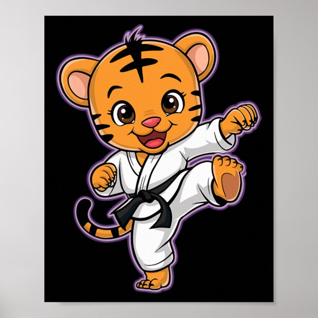 Poster Bonita Karate Tiger Martial Arts Engraçado Para Me (Frente)