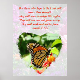 POSTER BONITA MONARCHA DE BOTTERFLY ISAIAH 40:31 VERSE