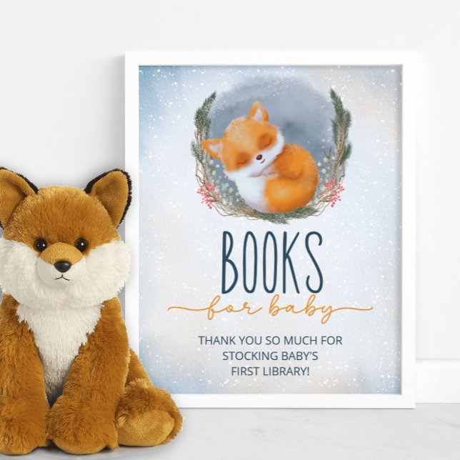 Poster Bonita Raposa Bebê Neve Livros de inverno para beb (Criador carregado)