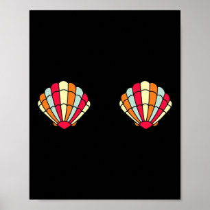 Poster Bonita Sereia Shell Halloween Figurume Tee Diverti
