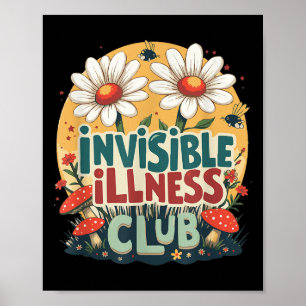 Poster Bonita Sociedade de Doenças Invisíveis, floral ocu