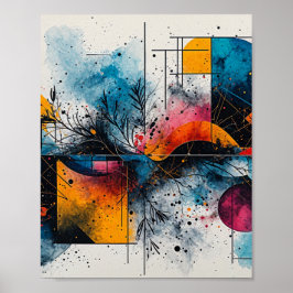 Poster Bonita tinta d'água com flutuação