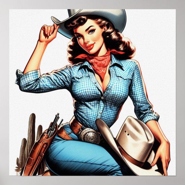 Poster Bonita Vintage Country Girl (Frente)