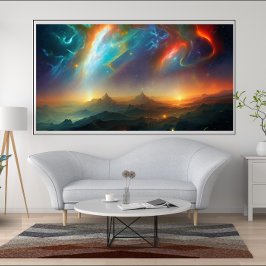 Poster Bonitas Abstrato cores Onda de cores