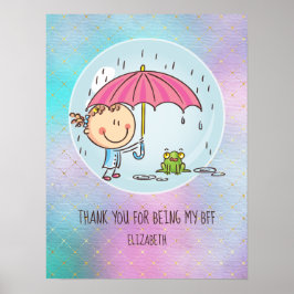 Poster Bonitas BFF Besties Kawaii presentes para garotas 