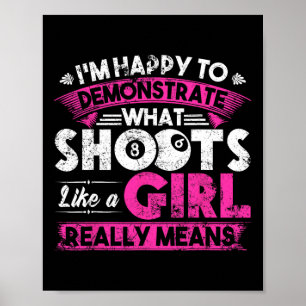 Poster Bonitas Bilhares Meninas Mostram Presente Engraçad
