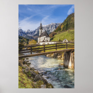 Poster Bonitas Montanhas com Igreja
