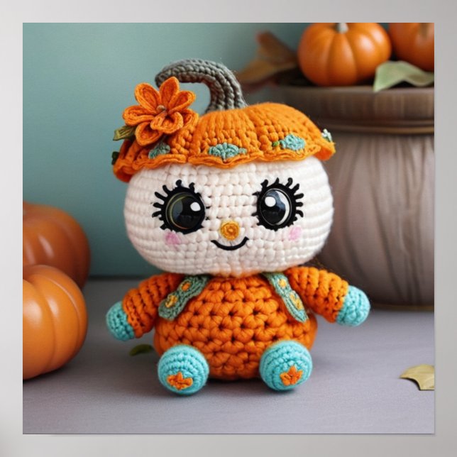 Poster Bonitinha Bonita Crochet: Autumn Amigurumi Pastel (Frente)