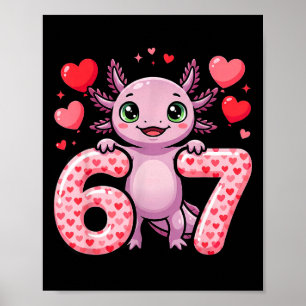Poster Bonito 67 coração axolote amor