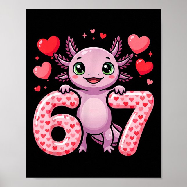 Poster Bonito 67 coração axolote amor  (Frente)