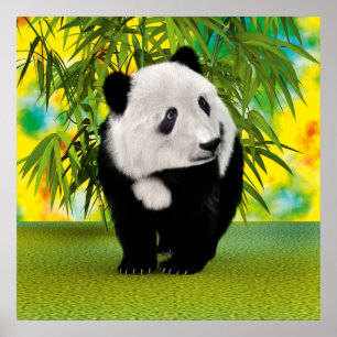 Poster Bonito Amante de os animais Panda Bear Cub Kawaii