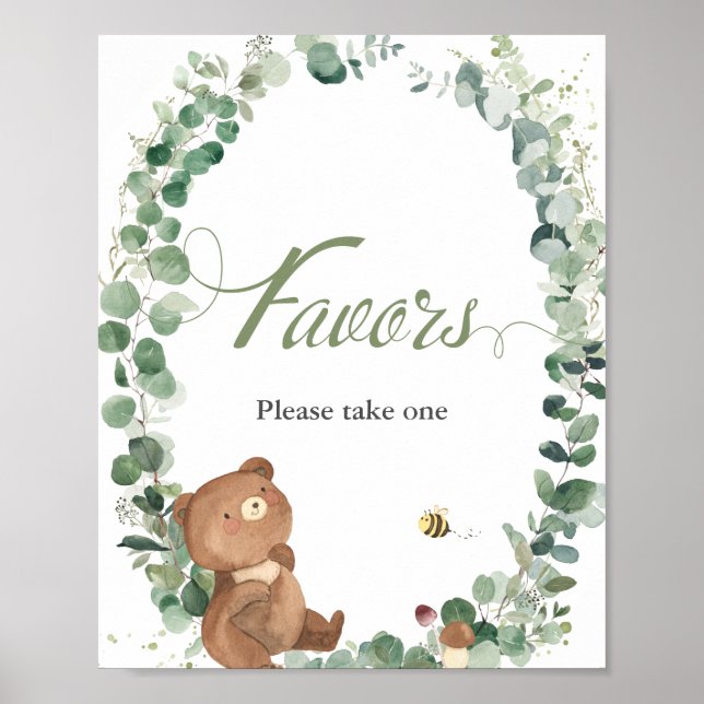 Poster Bonito Bear Urso Verde Favor Tomar Um (Frente)