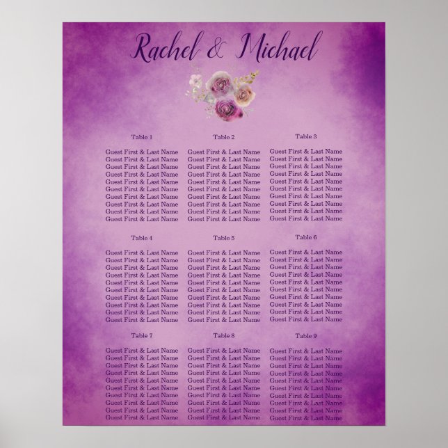 Poster Bonito Casamento de Charme Floral (Frente)