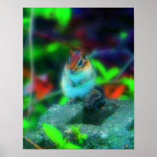 Poster Bonito Chipmunk Nature Fantasy Art