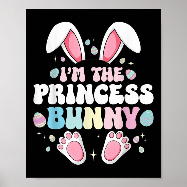 Poster Bonito Coelhinho de Páscoa Eu sou a Princesa Coelh (Frente)