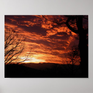 Poster bonito do cenário do nascer do sol