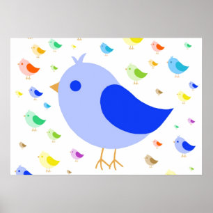 Poster bonito do pássaro
