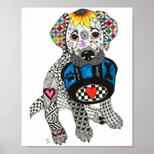 Poster bonito e colorido 8" de labrador retriever