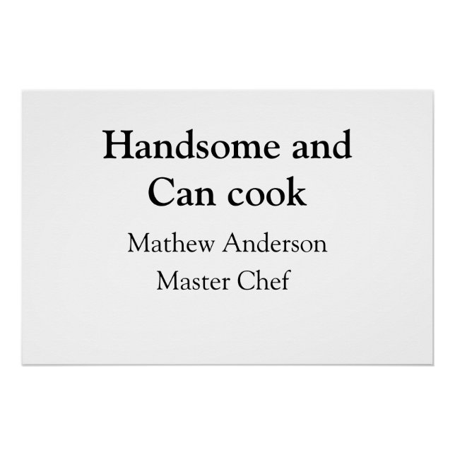Pôster Bonito e pode cozinhar adicionar nome master chef  (Frente)