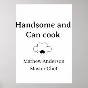 Poster bonito e pode cozinhar mestre chef homem rei da co