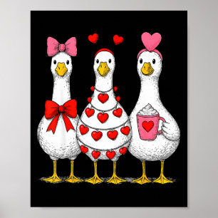 Poster Bonito Engraçado Só Um Amor Ganso Pato Amantes Dia
