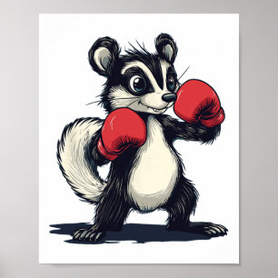 Poster Bonito fantasia de Skunk com Mitts de Boxing