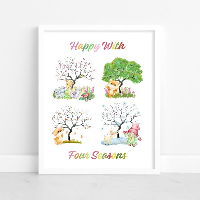 Poster Bonito Feliz Com Quatro Seasons Baby Nursery Poste (Criador carregado)