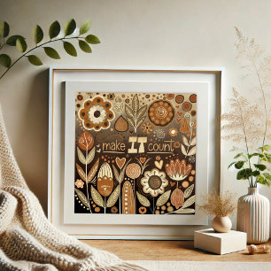 Poster Bonito Floral Faça-a Contar Inspirivência de Citaç