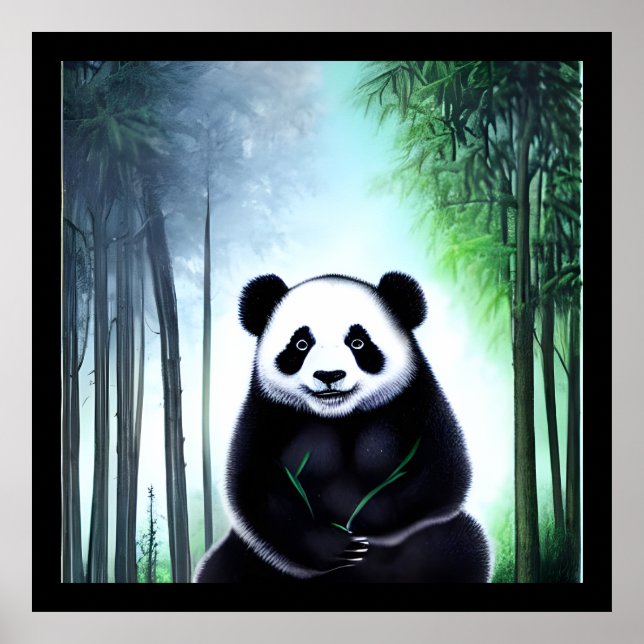 Poster Bonito, Fofinho Pequeno Urso de Panda (Frente)