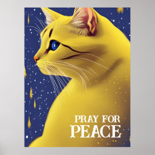 Poster Bonito Gato Amarelo com Olhos Azuis - ucrânia