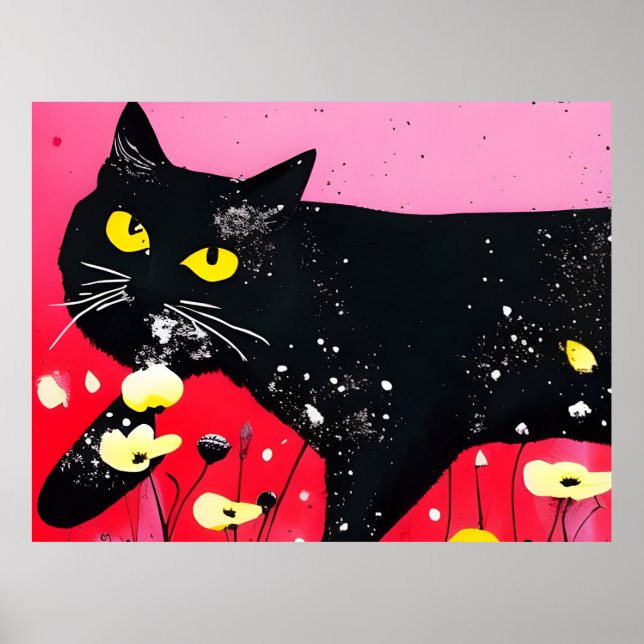 Poster Bonito Gato Negro (Frente)