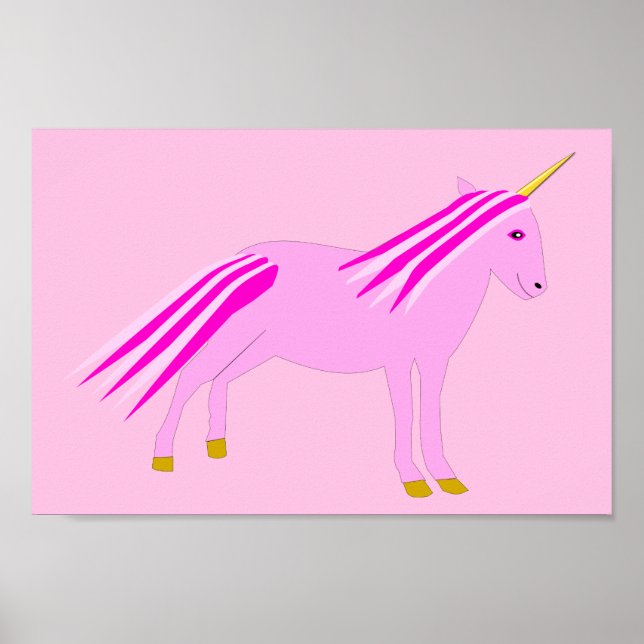 Poster Bonito menina rosa Unicórnio (Frente)