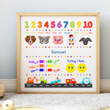 Bonito Menino Personalizado Aprendendo