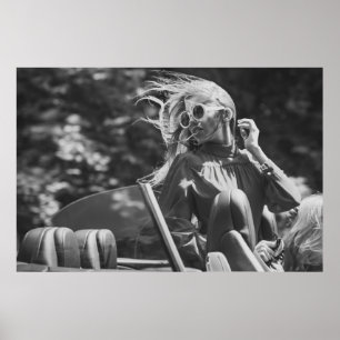 Poster Bonito mulher no carro conversível